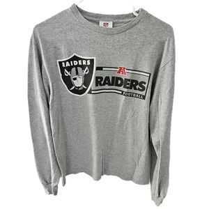 Oakland Raiders NFL Team Apparel Adult  Size M Grey Long Sleeve T-shirt